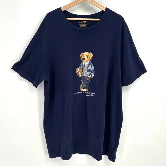 Polo by Ralph Lauren polo Bear graphic Tee shirt football XL Tall preppy - Picture 1 of 8
